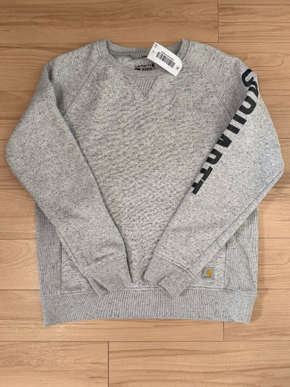 NWT Carhartt Women's Relaxed Fit Midweight Graphic Crewneck Sweatshirt M Grey